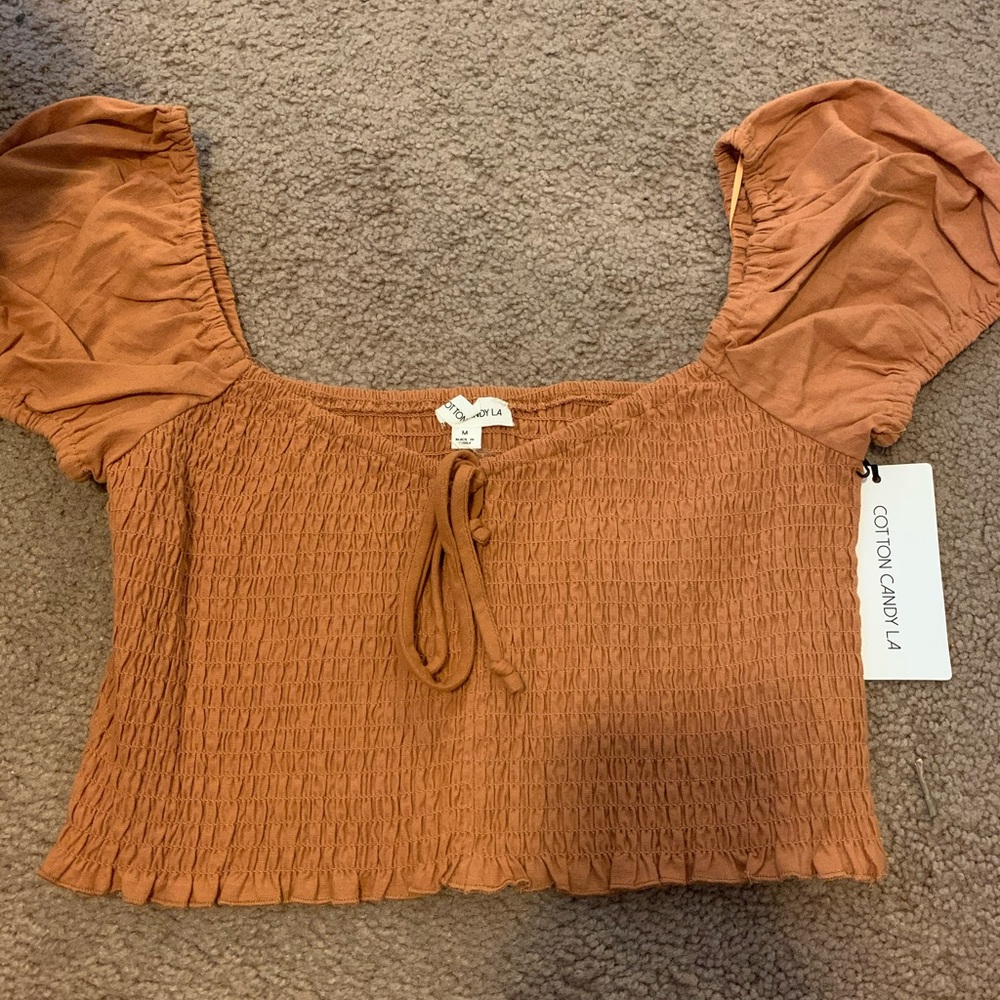 Cotton Candy LA puff sleeve top